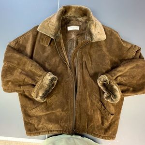 Jones New York Leather Bomber Jacket  Size M